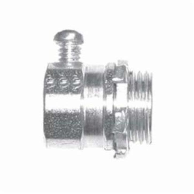 AMERICAN FITTINGS SS50US Conduit Connector, 1/2 in Trade, For Use With EMT Conduit, Steel, Zinc Plated